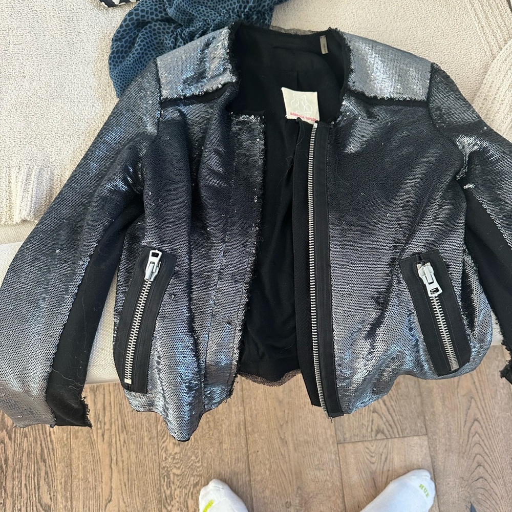 Rebecca Taylor Metallic Sequin Jacket